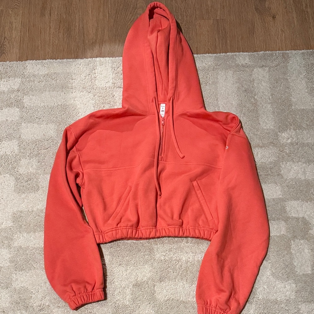 ALO Yoga Coral Cropped Hoodie